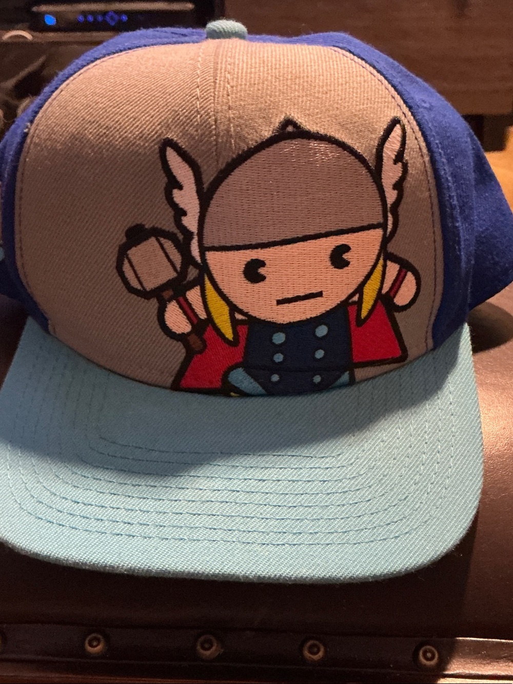 Marvel Kids Two-Tone Blue Cartoon Thor Snapback Cap